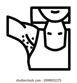 armpit epilation line icon vector. armpit epilation sign. isolated contour symbol black illustration
