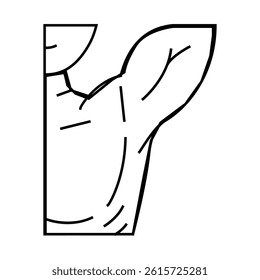 armpit hair removal male line icon vector. armpit hair removal male sign. isolated contour symbol black illustration