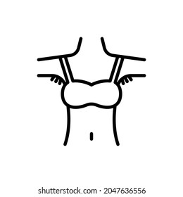 Armpit hair thin line icon. Body positive. Modern vector illustration.