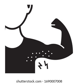 armpit rashe concept, underarm infection on white background, Allergy affects and reaction vector icon, common skin disorders design