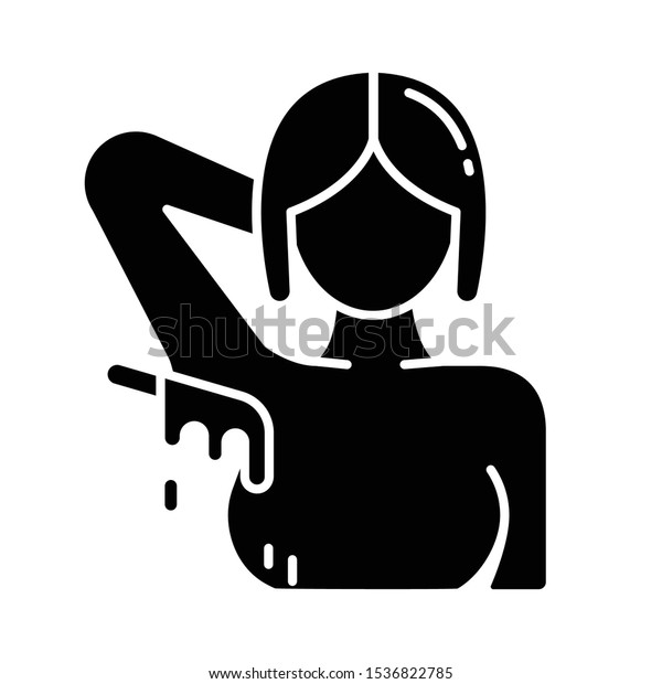 Armpit Waxing Glyph Icon Female Underarm Stock Vector Royalty