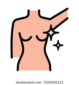 Armpits hair removal icon. Ampits hair removal vector color icon for web design isolated. Depilation line illustration. Contour symbol. Vector isolated linear drawing