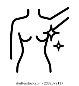 Armpits hair removal icon. Outline armpits hair removal vector icon for web design isolated. Depilation line illustration. Contour symbol. Vector isolated linear drawing svg