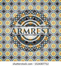 Armrest arabesque emblem. arabic decoration.