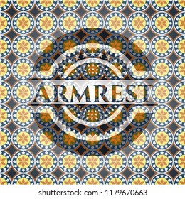 Armrest arabic emblem background. Arabesque decoration.