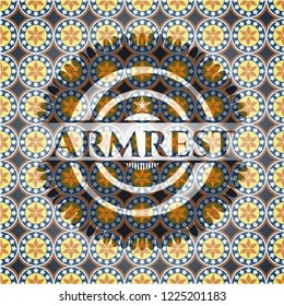 Armrest arabic emblem background. Arabesque decoration.