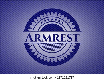 Armrest badge with jean texture