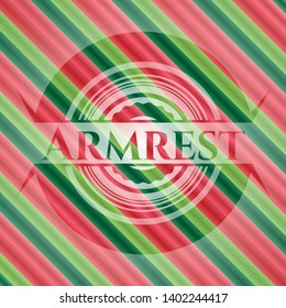 Armrest christmas emblem. Vector Illustration. Detailed.