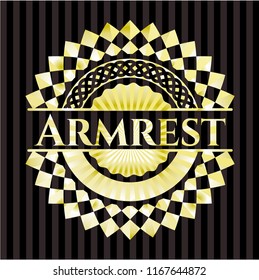 Armrest golden emblem