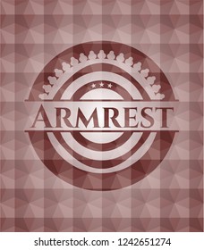 Armrest red geometric emblem. Seamless.