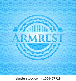 Armrest water wave concept style badge.