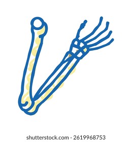 arms bone doodle icon sketch vector. arms bone sign. isolated symbol illustration