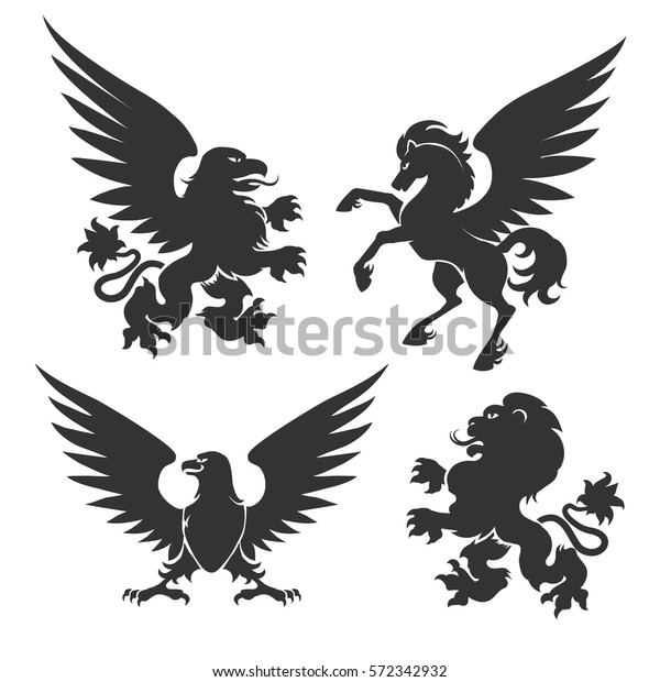 Arms Coat Animals Isolated On White Stock Vector (Royalty Free ...