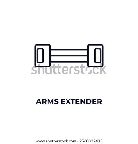 arms extender outline icon. Linear vector from gym concept. Thin line arms extender icon isolated on white background