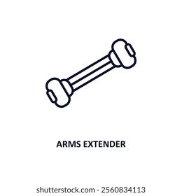 arms extender outline icon.  Thin line icon from gym and fitness collection. Editable vector isolated on white background