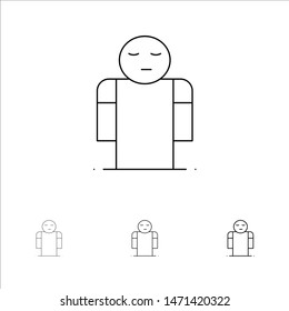 Arms, Hands, Open, Person Bold and thin black line icon set. Vector Icon Template background