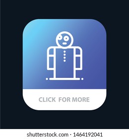 Arms, Hands, Open, Person Mobile App Button. Android and IOS Line Version. Vector Icon Template background
