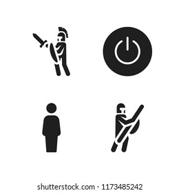 arms icon. 4 arms vector icons set. warrior, power and man icons for web and design about arms theme