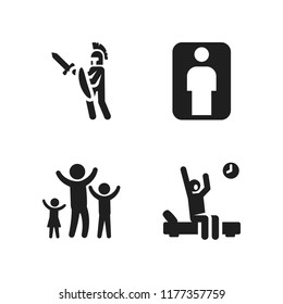 arms icon. 4 arms vector icons set. man, warrior and wake up icons for web and design about arms theme