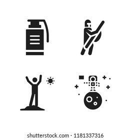 arms icon. 4 arms vector icons set. wake up, warrior and conquer icons for web and design about arms theme