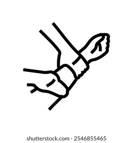 braços vetor de ícone de linha de massagem terapia. braços sinal de massagem terapia. isolado contorno símbolo ilustração preta