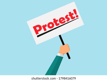 Armas levantadas en protesta.revolución,libertad.Concepto de vector Protesta y engaño de conflicto