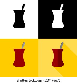 Armudu glass vector icon. Armudu glass is a popular form of glasses which are used to drink black tea in Azerbaijan and Turkey. 