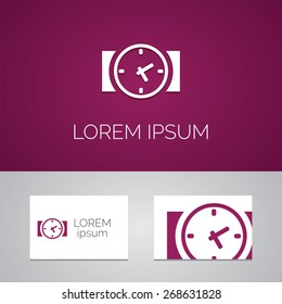 armwatch logo template icon design elements with business card