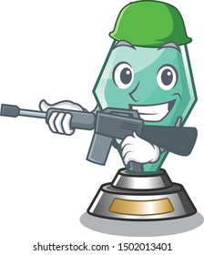 Army acrylic trophy cartoon shaped on character