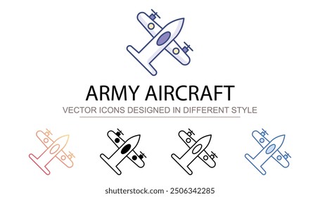 Army Aircraft icon design with white background stock illustration
