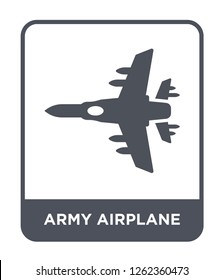 army airplane icon vector on white background, army airplane trendy filled icons from Transportation collection, army airplane simple element illustration