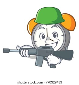 Army alarm clock character cartoon