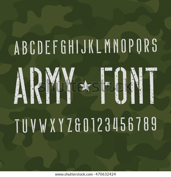 Army Alphabet Font Scratched Type Letters Stock Vector (Royalty Free ...