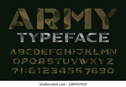 Military Alphabet Font Army Stencil Lettering Stock Vector (Royalty ...