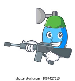 Army ambu bag character cartoon