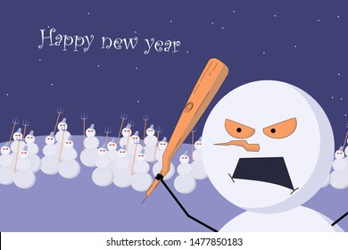 The army of angry snowmen