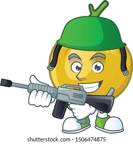 Army araza fruit design character for cartoon mascot
