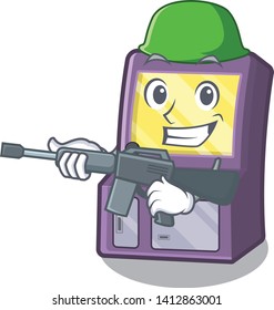 Army arcade machine isolated with the character