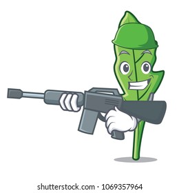 Army arugula character cartoon style vector illustration