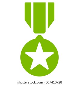 Army award icon. Vector style is flat symbols, eco green color, rounded angles, white background.