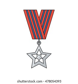 Army award vector icon. Flat style. Cartoon style. Military symbol for web and mobile.