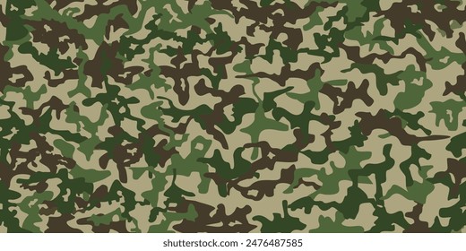 Army Background in Green Camouflage Pattern Repeatable 100x200 cm, vector graphic isolated, eps
