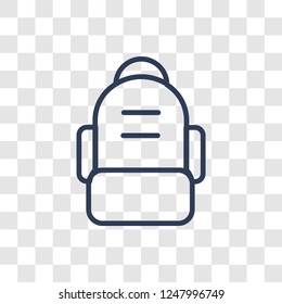 Army backpack icon. Trendy linear Army backpack logo concept on transparent background from army and war collection