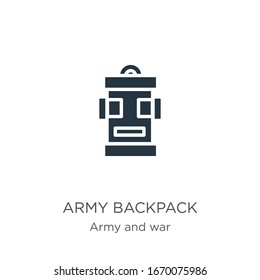 Army backpack icon vector. Trendy flat army backpack icon from army and war collection isolated on white background. Vector illustration can be used for web and mobile graphic design, logo, eps10