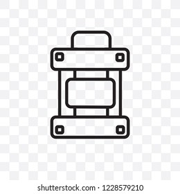 Army backpack vector linear icon isolated on transparent background, Army backpack transparency concept can be used for web and mobile