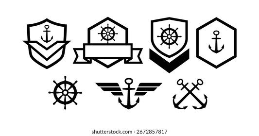 Army Badge Collection Vector On Black Colour