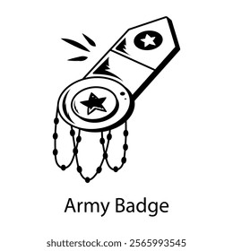 A army badge hand drawn style icon