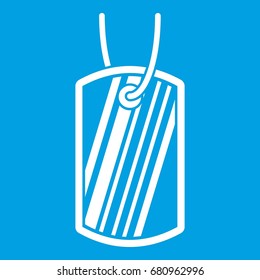 Army badge icon white isolated on blue background vector illustration