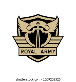 army badge logo isolated on white background, vector illustration