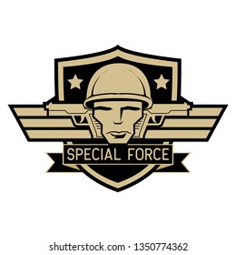 army badge logo isolated on white background, vector illustration